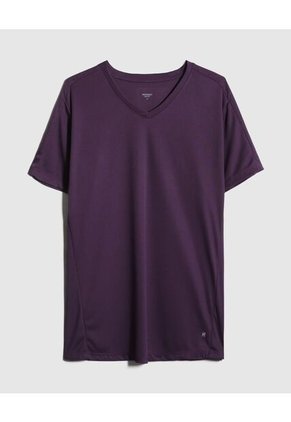 Camiseta Manga Corta Cuello V Con Grabado Laser  Para Hombre Morado Patprimo