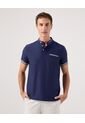 Polo Cuello Mao Con Bolsillo Ribete Texturizada  Para Hombre Azul Patprimo de Patprimo