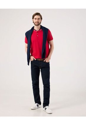 Polo Unicolor   Para Hombre Rojo Patprimo
