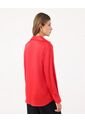 Camisa Satinada De Manga Larga   Para Mujer Rojo Patprimo de Patprimo
