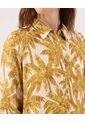 Camisa Estampada Manga Larga  Para Mujer Amarillo Patprimo de Patprimo