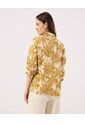 Camisa Estampada Manga Larga  Para Mujer Amarillo Patprimo de Patprimo