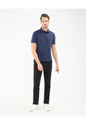Polo Estampado  Para Hombre Azul Patprimo