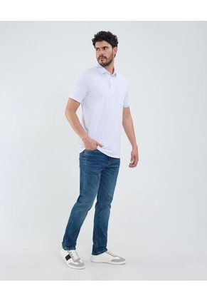 Polo Estampado  Para Hombre Blanco Patprimo