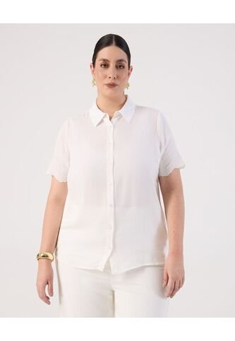 Camisa  Para Mujer Manga Corta Color Blanco Marca Patprimo #14010202 Patprimo
