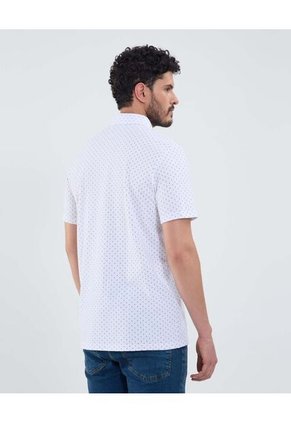 Polo Estampado  Para Hombre Blanco Patprimo