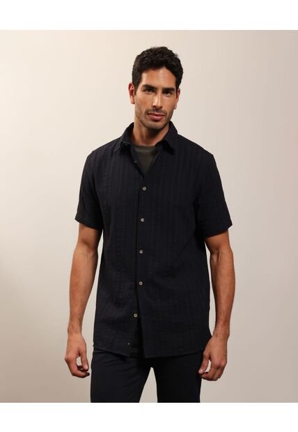 Camisa  Para Hombre Manga Corta Sin Bolsillo Cuello Casual M Color Azul Marca Patprimo #44013177