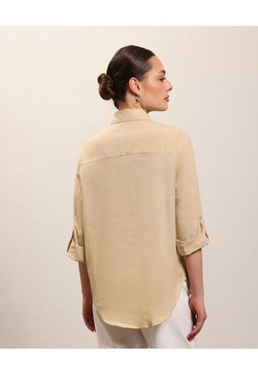 Camisa  Para Mujer Manga Larga Color Beige Marca Patprimo #30010761