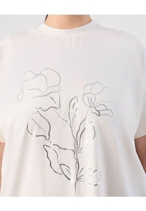 Camiseta  Para Mujer Manga Corta Cuello Redondo Color Crema Marca Patprimo #14091454