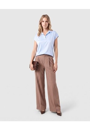 Blusa Unicolor Manga Corta Para Mujer  Para Mujer Azul Patprimo