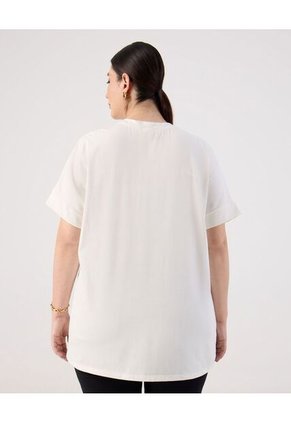 Camiseta  Para Mujer Manga Corta Cuello Redondo Color Crema Marca Patprimo #14091454