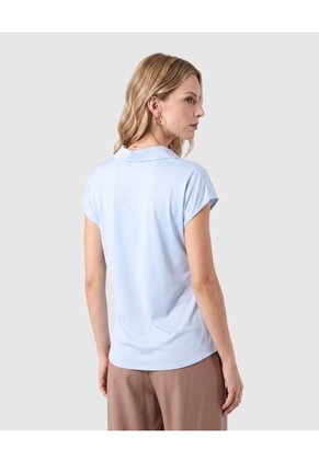 Blusa Unicolor Manga Corta Para Mujer  Para Mujer Azul Patprimo