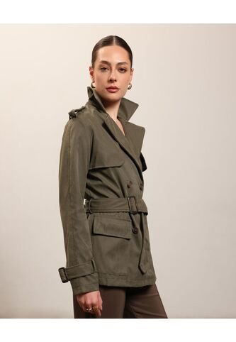 Chaqueta  Para Mujer Trench Color Verde Marca Patprimo #30080567 Patprimo