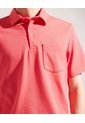 Polo Unicolor Textura  Cuello Duro Con Bolsillo Y Silueta Regular Fit, Campiello Linea Moda  Para Hombre Rojo Patprimo de Patprimo