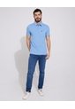 Polo Estampada, Cuello Maquina Duro Con Bolsillo, Silueta Regular Fit Azul  Para Hombre Azul Patprimo de Patprimo