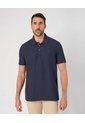Polo Unicolor Con Detalle En Cuello   Para Hombre Azul Patprimo de Patprimo