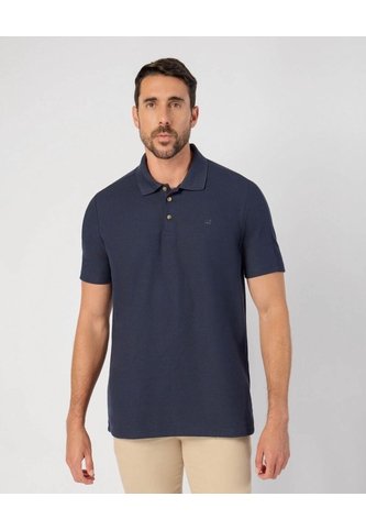 Polo Unicolor Con Detalle En Cuello   Para Hombre Azul Patprimo Patprimo