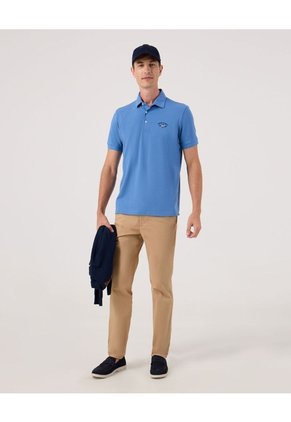 Polo Con Bordado Para Hombre Azul Patprimo