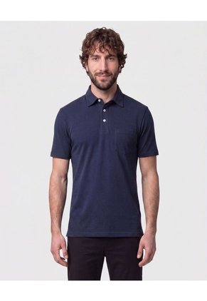 Polo Con Bolsillo De Parche Para Hombre Azul Patprimo