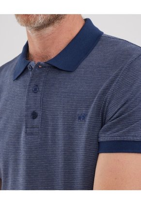 Polo Unicolor Con Textura, Cuello Y Puños Tejidos, Silueta Slim Fit, Lineas  Para Hombre Azul Patprimo