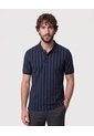 Polo Con Relieve Vertical   Para Hombre Azul Patprimo de Patprimo