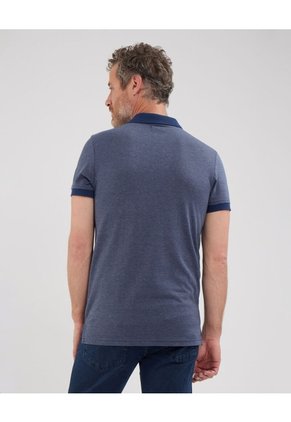 Polo Unicolor Con Textura, Cuello Y Puños Tejidos, Silueta Slim Fit, Lineas  Para Hombre Azul Patprimo