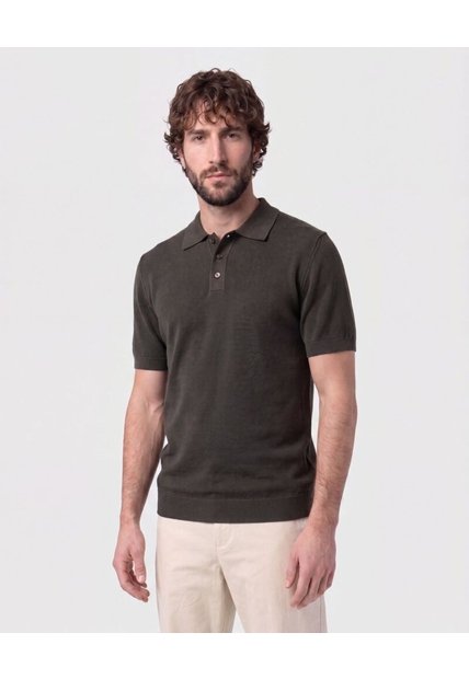 Polo En Tejido De Punto   Para Hombre Verde Patprimo