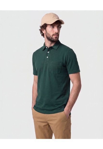 Polo Con Bolsillo De Parche   Para Hombre Verde Patprimo