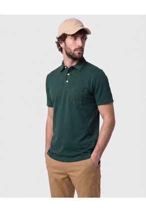 Polo Con Bolsillo De Parche Para Hombre Verde Patprimo