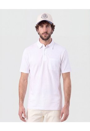 Polo Con Bolsillo De Parche Para Hombre Blanco Patprimo