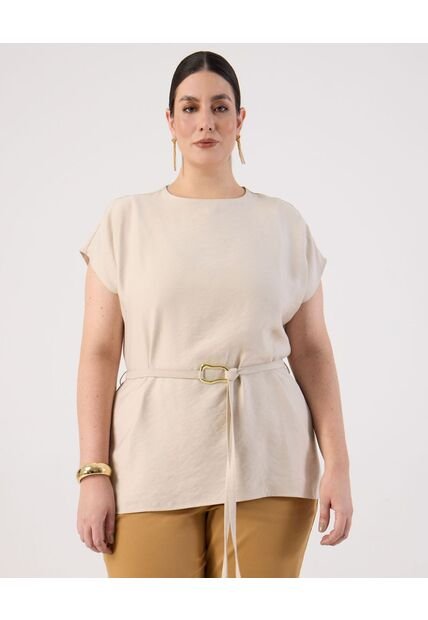 Blusa Para Mujer Manga Corta Color Beige Marca Patprimo #14121404