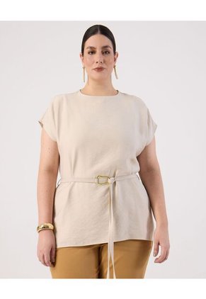 Blusa Para Mujer Manga Corta Color Beige Marca Patprimo #14121404