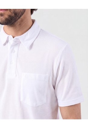 Polo Con Bolsillo De Parche Para Hombre Blanco Patprimo