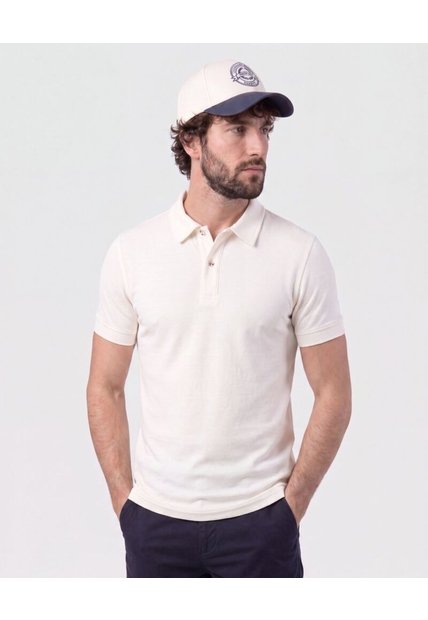 Polo Con Perilla Larga   Para Hombre Blanco Patprimo