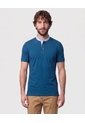 Polo Con Cuello Neru Y Pechera   Para Hombre Azul Patprimo de Patprimo