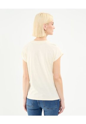 Camiseta Para Mujer Manga Corta Color Crema Marca Patprimo #30093648