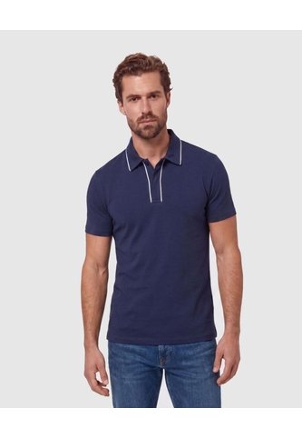 Polo Con Detalle En Cuello Para Hombre  Para Hombre Azul Patprimo Patprimo