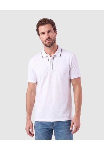 Polo Con Detalle En Cuello Para Hombre  Para Hombre Blanco Patprimo Patprimo