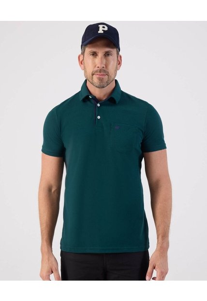 Polo Cuello Duro  Para Hombre Verde Patprimo