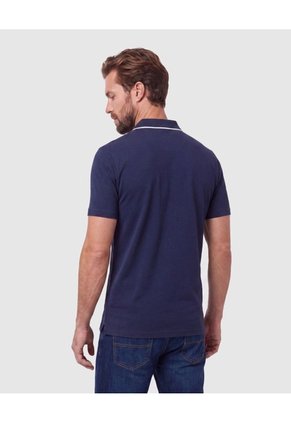 Polo Con Detalle En Cuello Para Hombre  Para Hombre Azul Patprimo