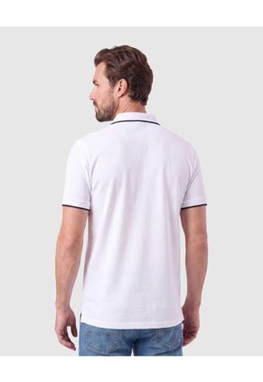 Polo Con Detalle En Cuello Para Hombre  Para Hombre Blanco Patprimo