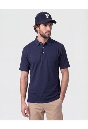 Polo Con Bolsillo De Parche Para Hombre Azul Patprimo