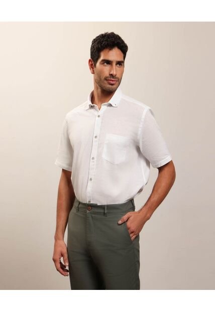 Camisa Para Hombre Manga Corta Con Bolsillo Cuello Button D Color Blanco Marca Patprimo #44013137
