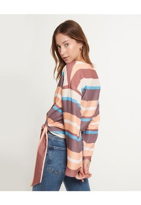 Blusa Para Mujer Manga Larga Color Café  Marca Patprimo #30123244