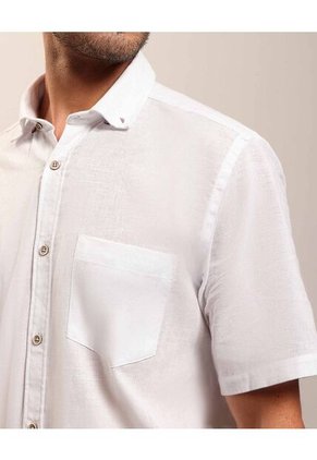 Camisa Para Hombre Manga Corta Con Bolsillo Cuello Button D Color Blanco Marca Patprimo #44013137