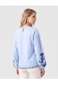 Blusa Manga Abullonada Con Bordados Mujer  Para Mujer Azul Patprimo de Patprimo