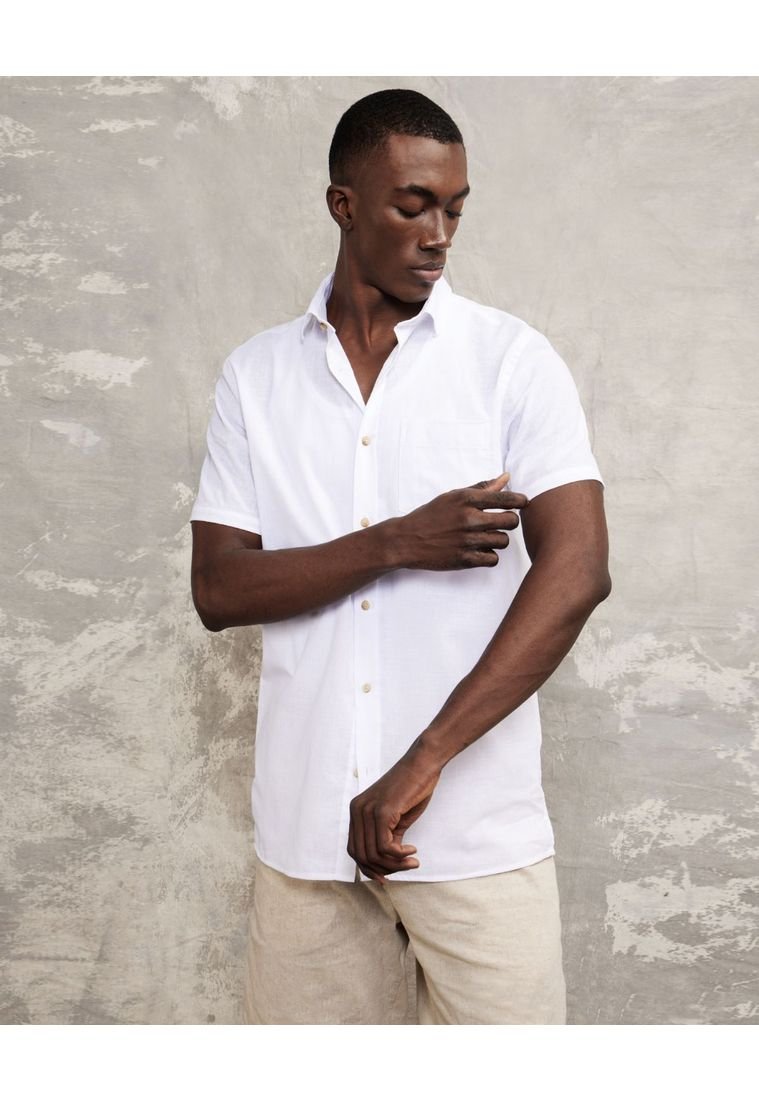 Camisa manga corta hombre blanca online