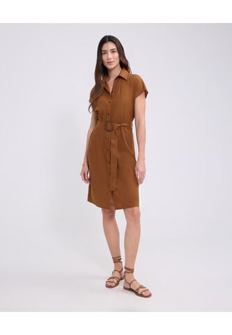 Vestido Para Mujer M/C Largo Color Café Marca Patprimo #30171027 Patprimo