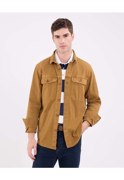 Camisa Para Hombre Sobrecamisa Manga Larga Color Café Marca Patprimo #44013114