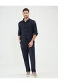 Pantalón En Efecto Lino  Para Hombre Azul Patprimo de Patprimo